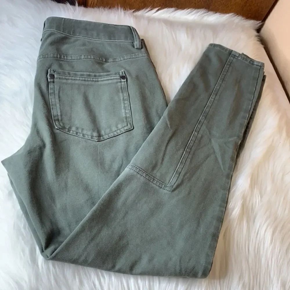 Anthropologie Marrakech Olive Green Ankle Side Slit Pants